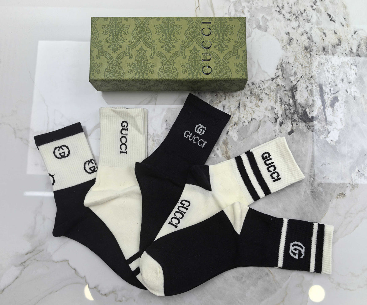 Gucci Cotton Crew Socks - 5-Pair Set