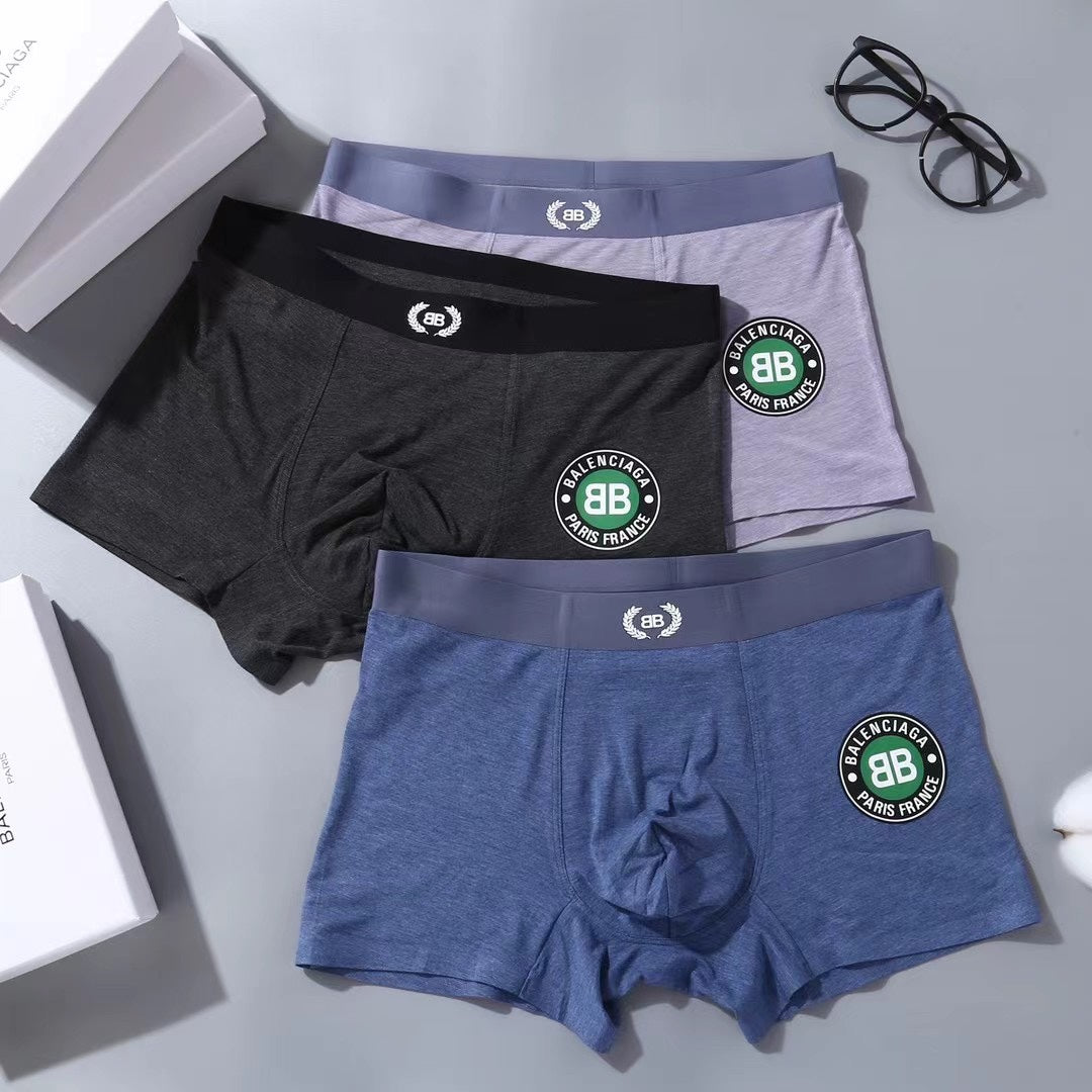 Balenciaga Circular Patch Details Men's Boxer Briefs - 3-Piece Box