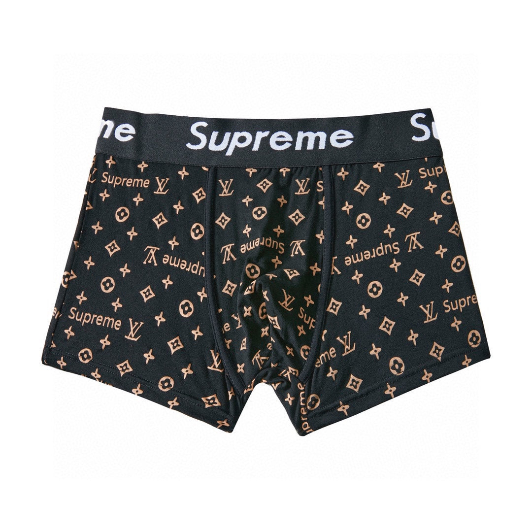 Louis Vuitton x Supreme Cotton All-Over Monogram-Style Graphics Men's Boxer Briefs - 3-Piece Box