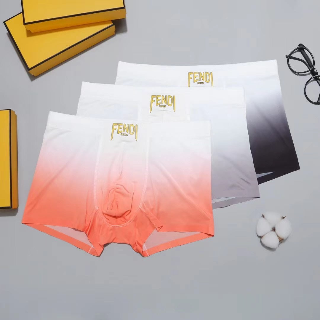 Fendi Coral, White And Grey Gradient Boxer Briefs Men's Boxer Briefs - 3-Piece Box