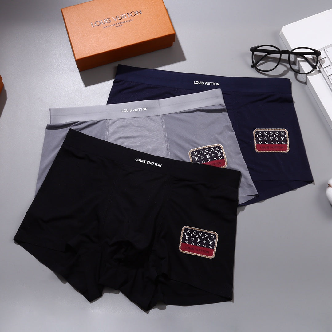 Louis Vuitton 82.5/17.5 Nylon-Spandex Men's Boxer Briefs - 3-Piece Box - Sizes L-XXXL