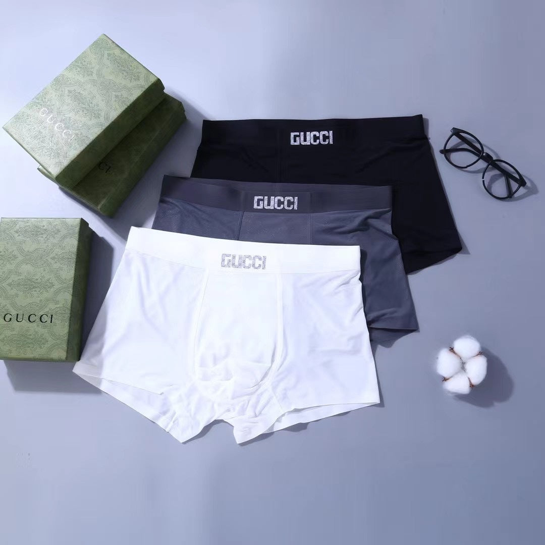 Gucci Tonal Waistband Details Men's Boxer Briefs - 3-Piece Box