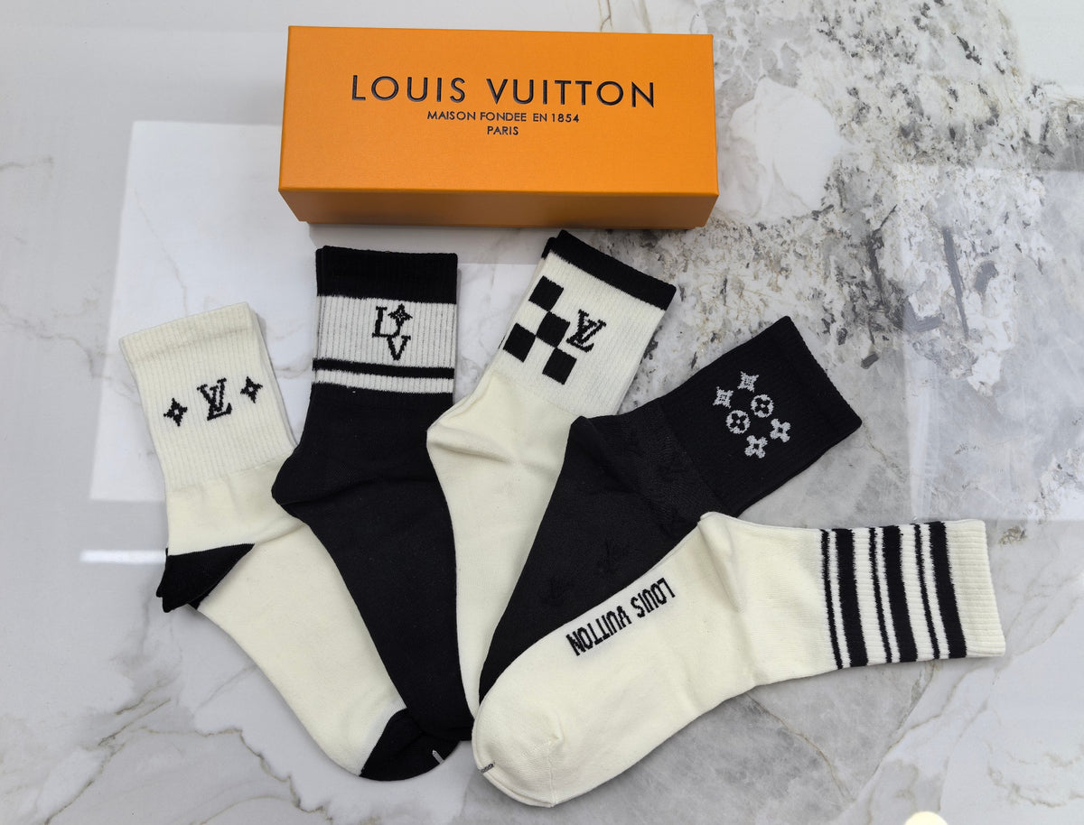 Louis Vuitton Cotton Crew Socks - 5-Pair Set
