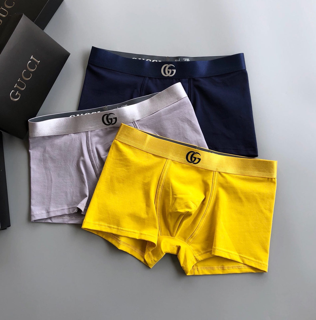 Gucci Contrast Waistbands And Understated Front Branding Men's Boxer Briefs - 3-Piece Box
