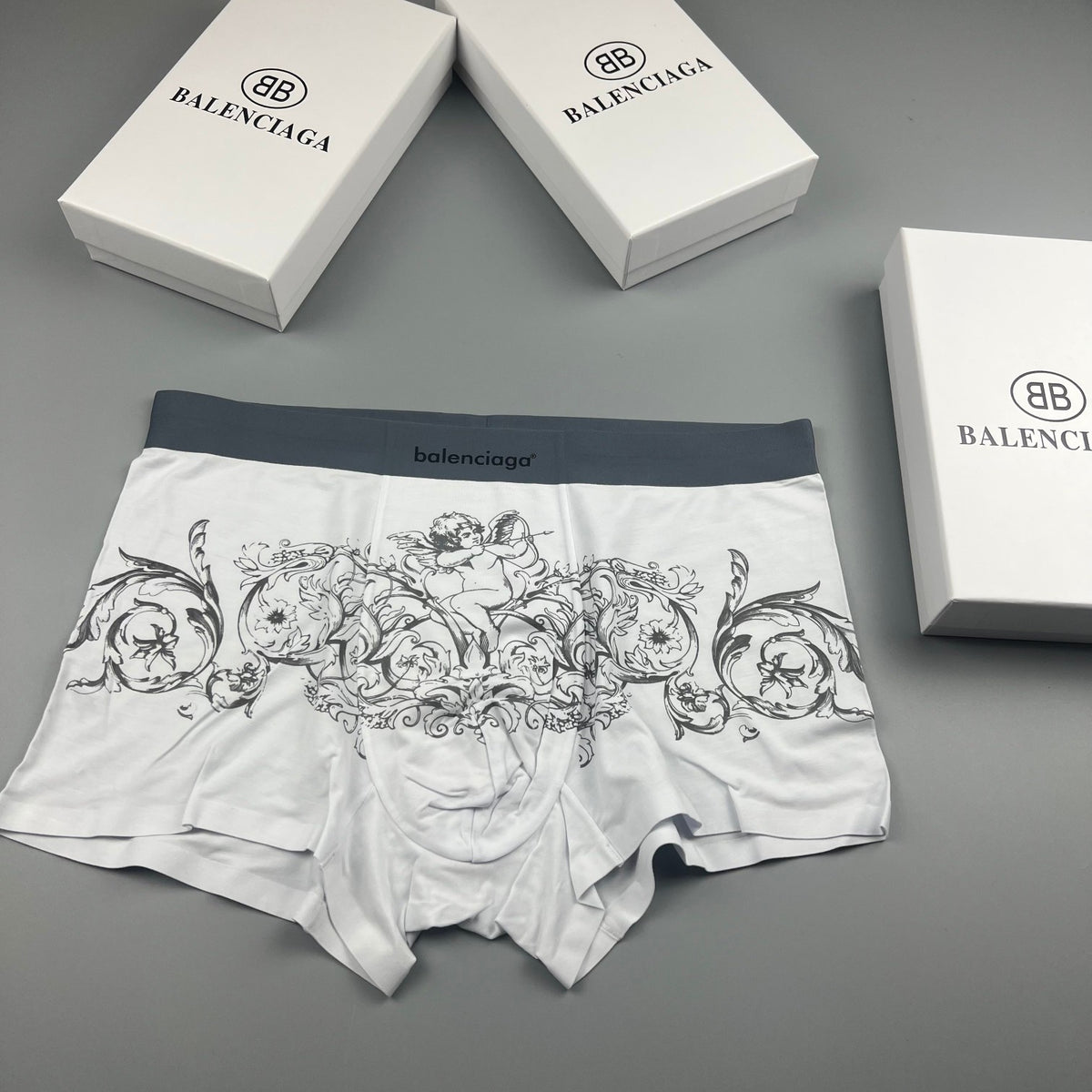 Balenciaga Illustrated Front Graphics Men's Boxer Briefs - 3-Piece Box