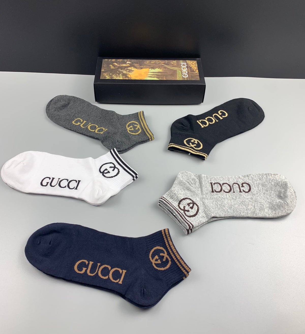 Gucci Cotton Breathable Socks – 5-Pair Pack