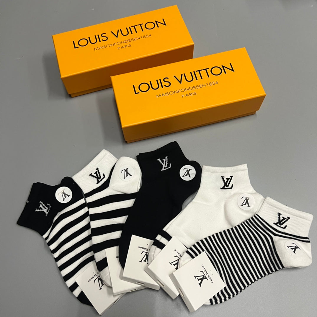 Louis Vuitton Massage Short Socks – 5-Pair Pack