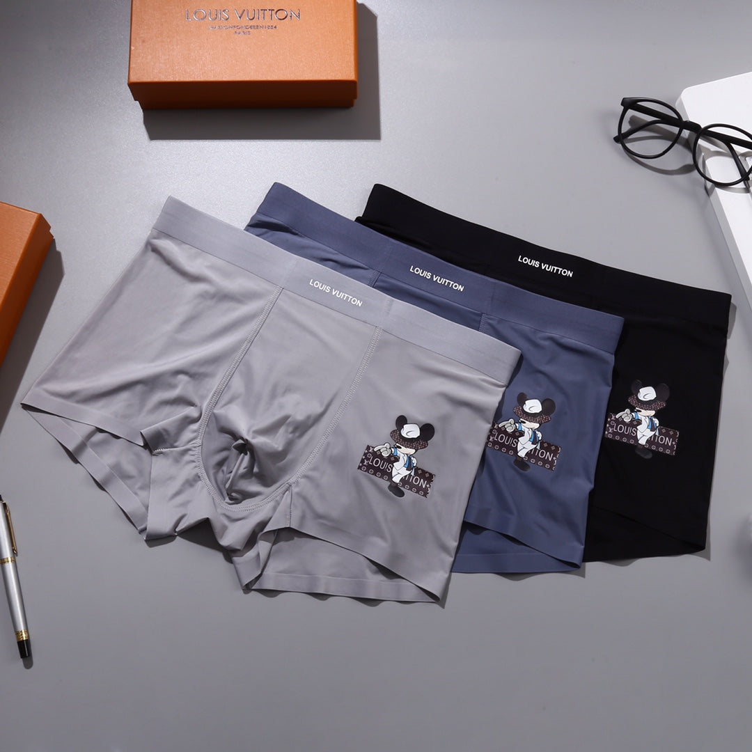 Louis Vuitton Mickey 86/14 Nylon-Spandex Men's Boxer Briefs - 3-Piece Box - Sizes L-XXXL