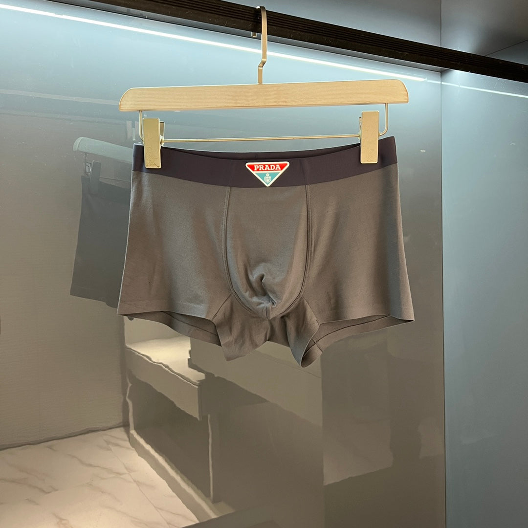Prada Triangular Front Emblems Men's Boxer Briefs - 3-Piece Box