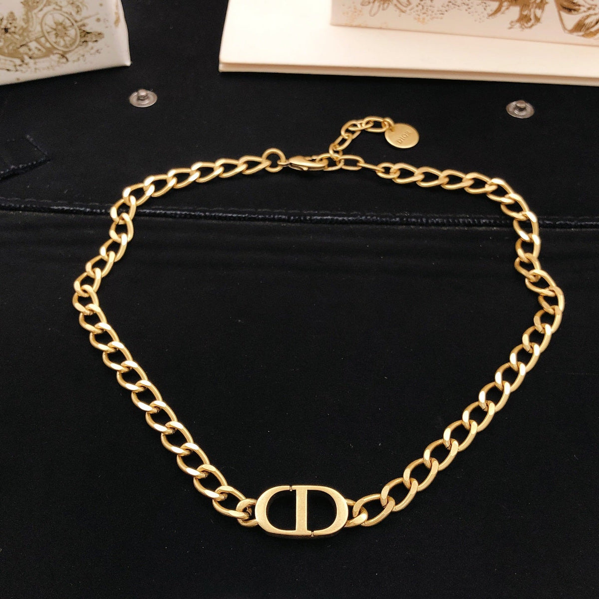 Martin Graham pendant necklace in polished metal-tone – detail view