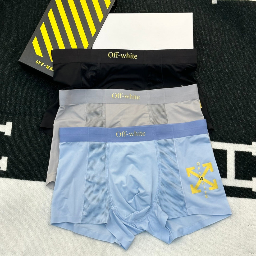 Off-White Oversized Side Graphics Men's Boxer Briefs - 3-Piece Box