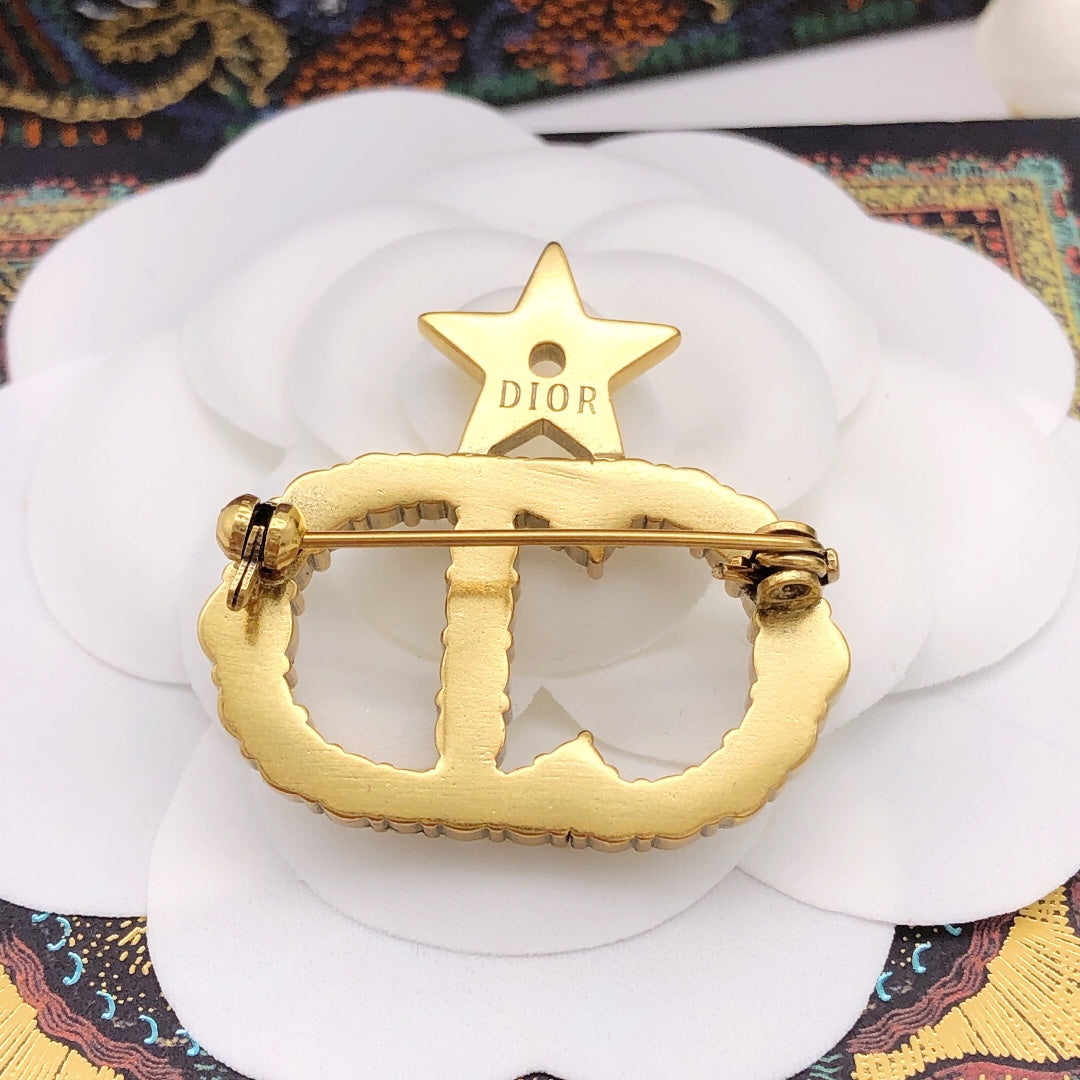 Martin Graham brooch in polished metal-tone – detail view
