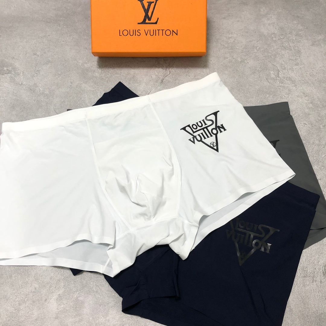 Louis Vuitton Visible All-Over Pattern And Logo Details Men's Boxer Briefs - 4-Piece Box