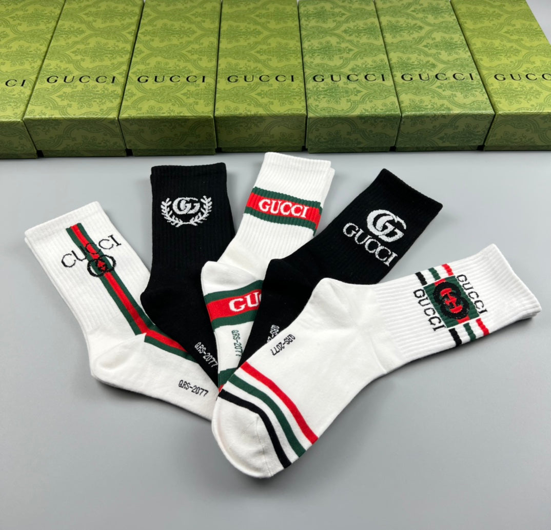 Gucci Mixed Logo Crew Socks - Box of 5 Pairs