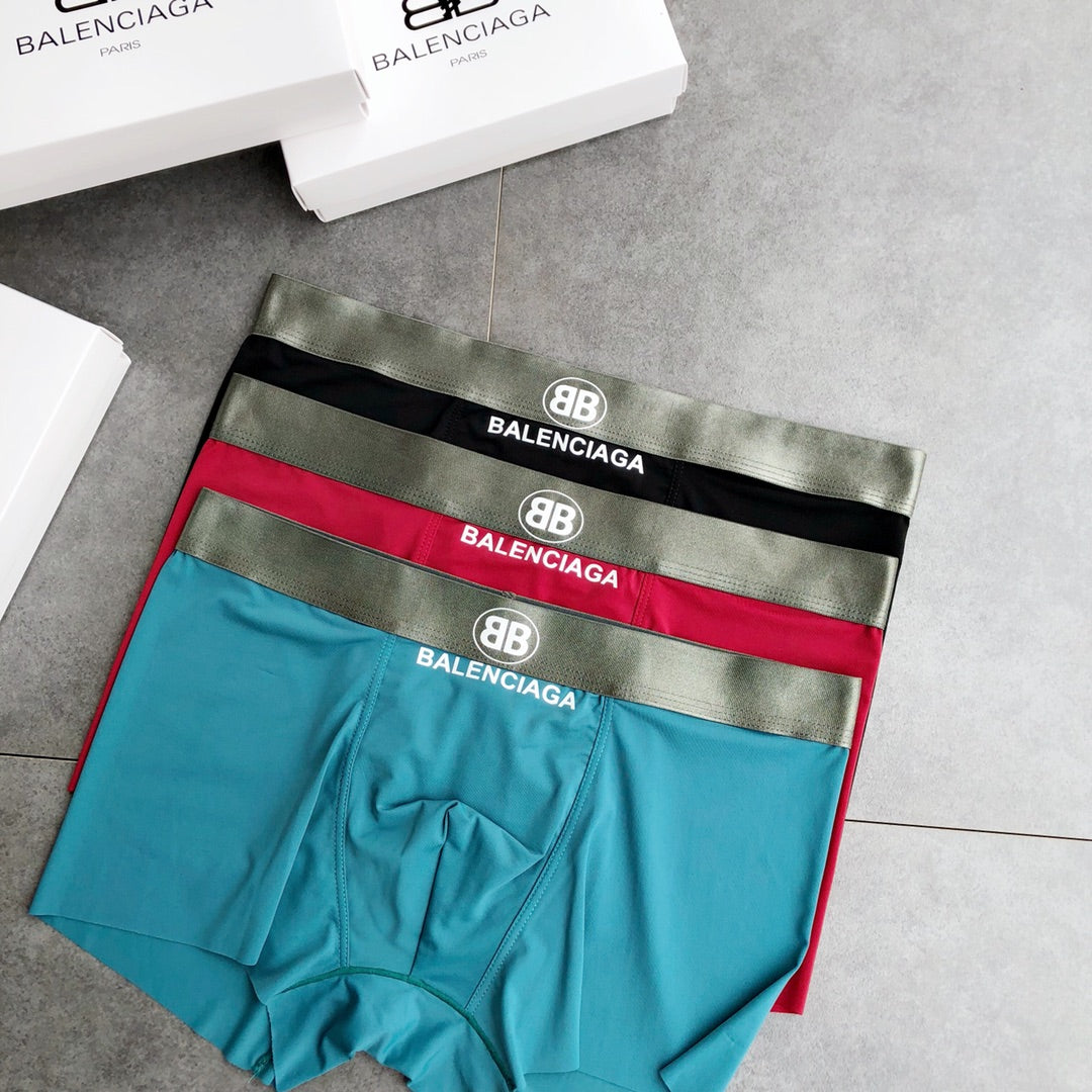 Balenciaga Ice-Silk Men's Boxer Briefs - 3-Piece Box - Sizes L-XXXL