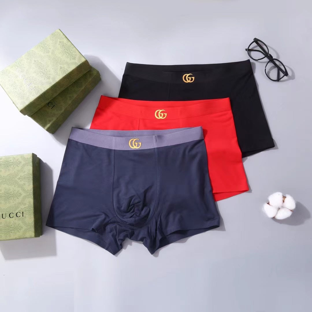 Gucci Tonal Emblem Details Men's Boxer Briefs - 3-Piece Box