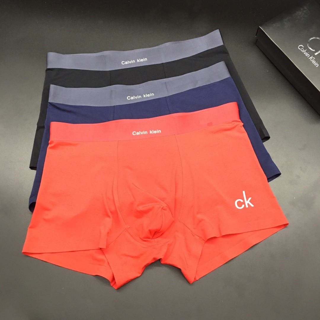 Calvin Klein Goat-milk silk Broad Logo Waistbands Men's Boxer Briefs - 3-Piece Box