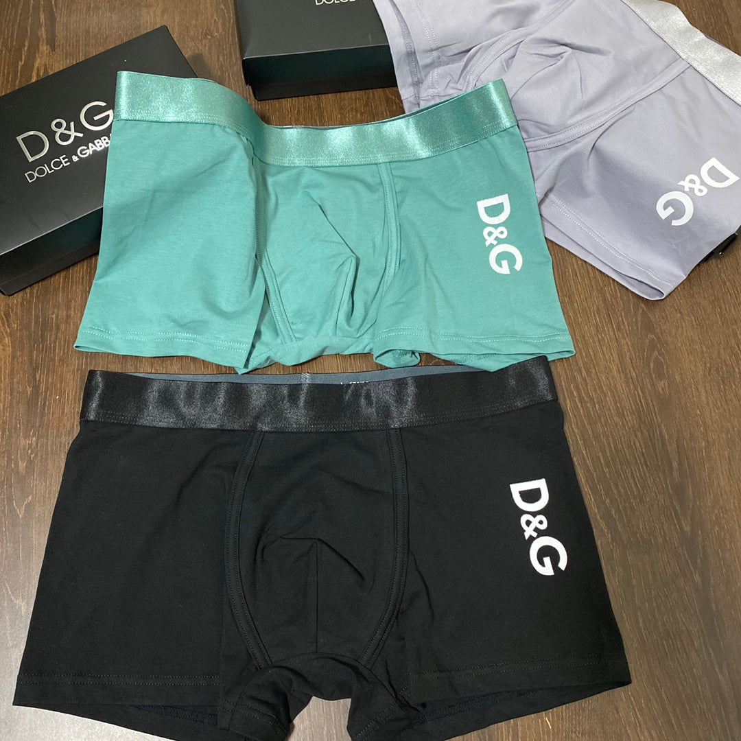 Dolce & Gabbana Clean Wordmark Details Men's Boxer Briefs - 3-Piece Box