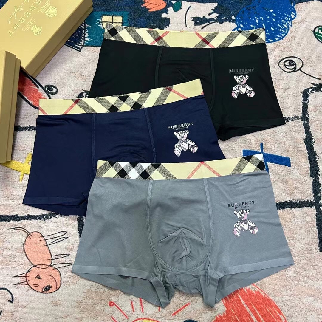 Burberry Clean Logo Waistbands Men's Boxer Briefs - 3-Piece Box