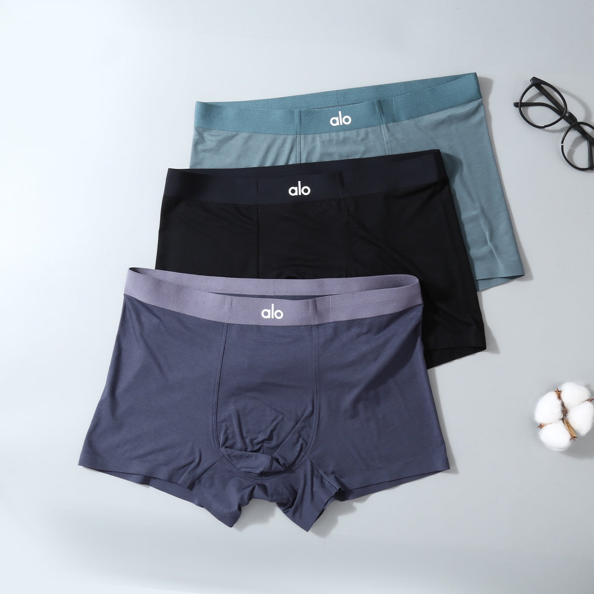 Alo Tonal Logo Details Men's Boxer Briefs - 3-Piece Box