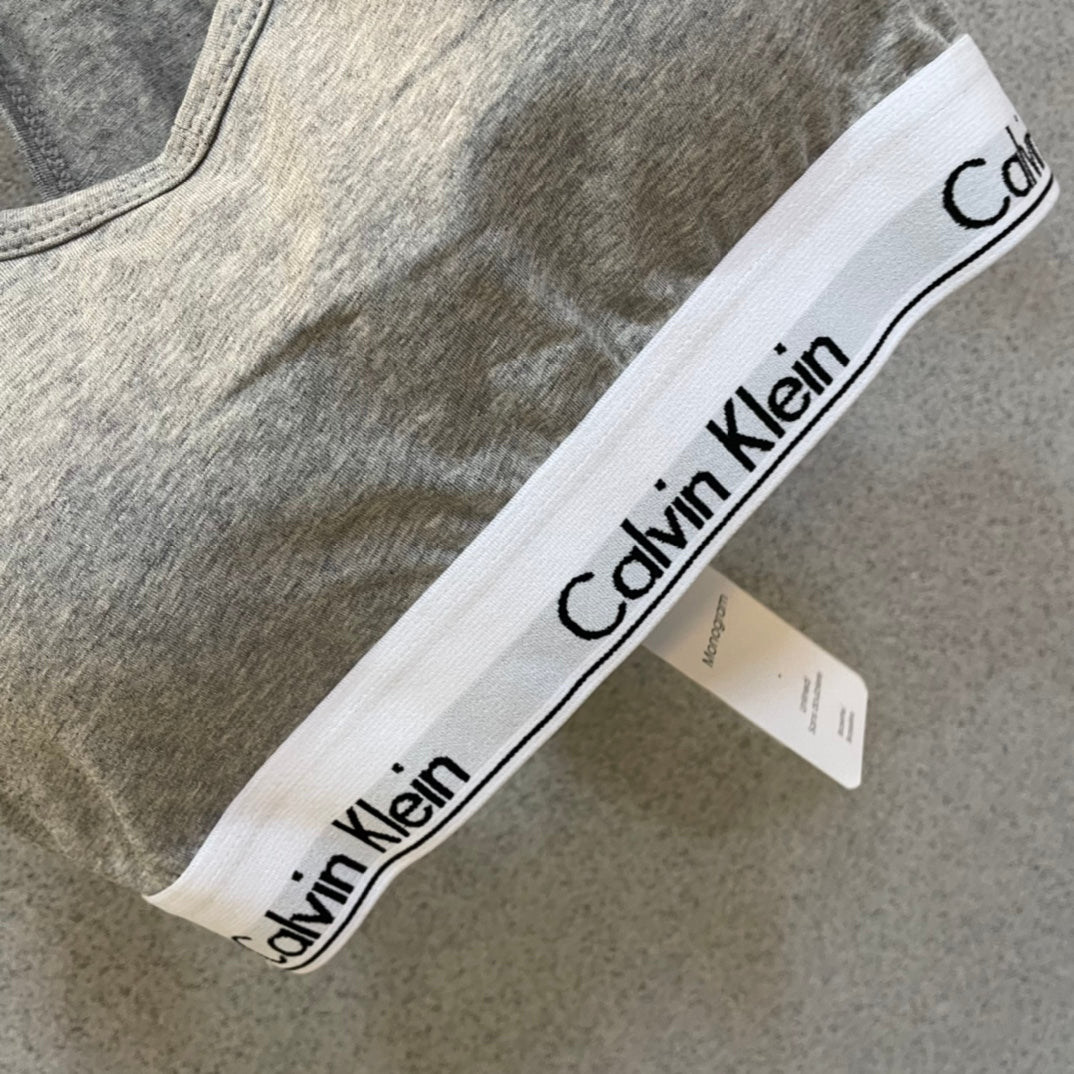 Calvin Klein Heather Grey Racerback Bra and Brief Set Women's Bra & Brief Set - 2-Piece Set
