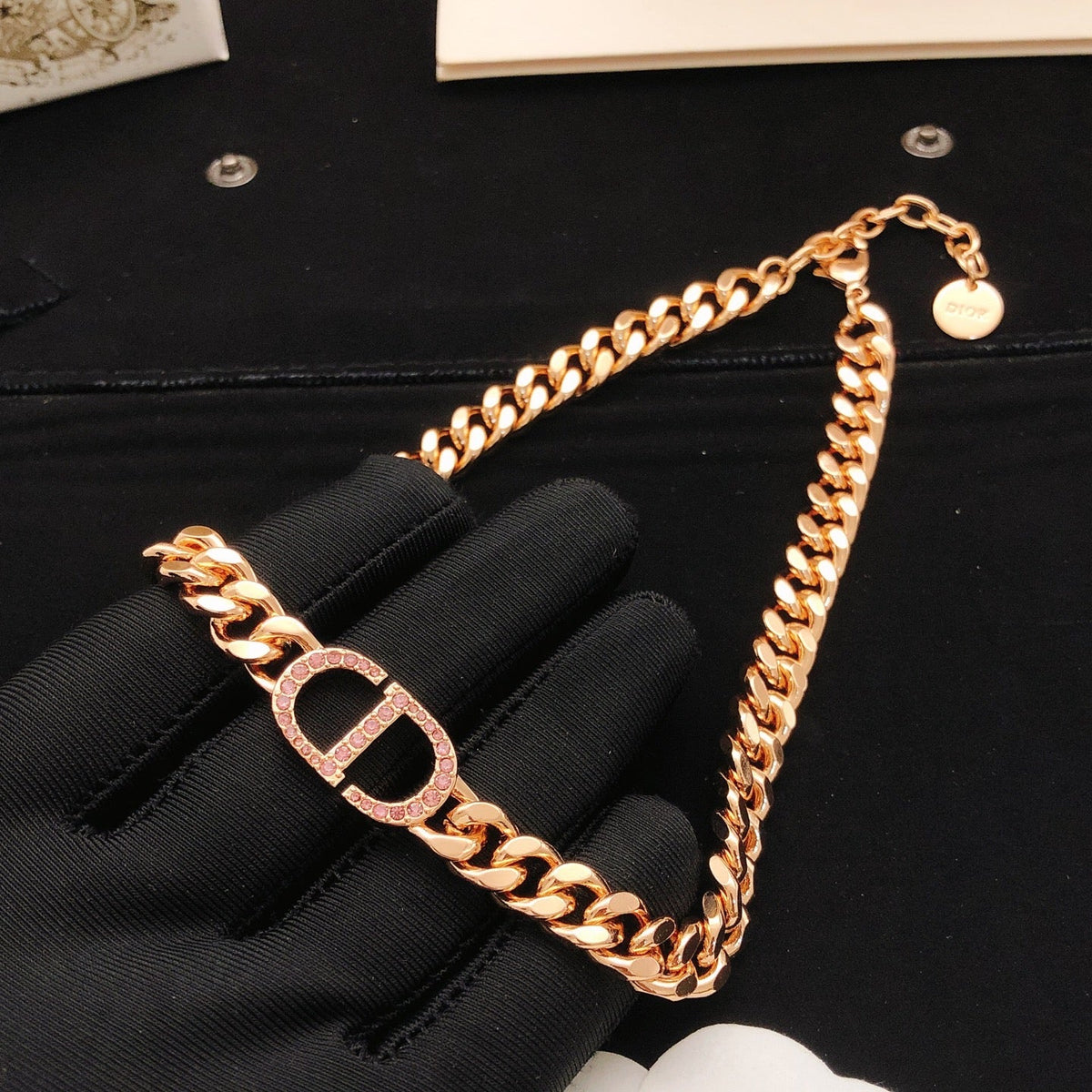 Martin Graham pendant necklace in polished metal-tone – detail view