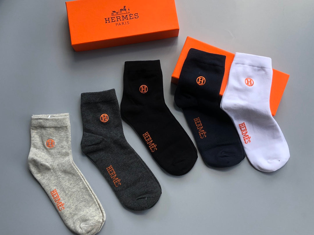 Hermes Crew Socks - 5-Pair Set