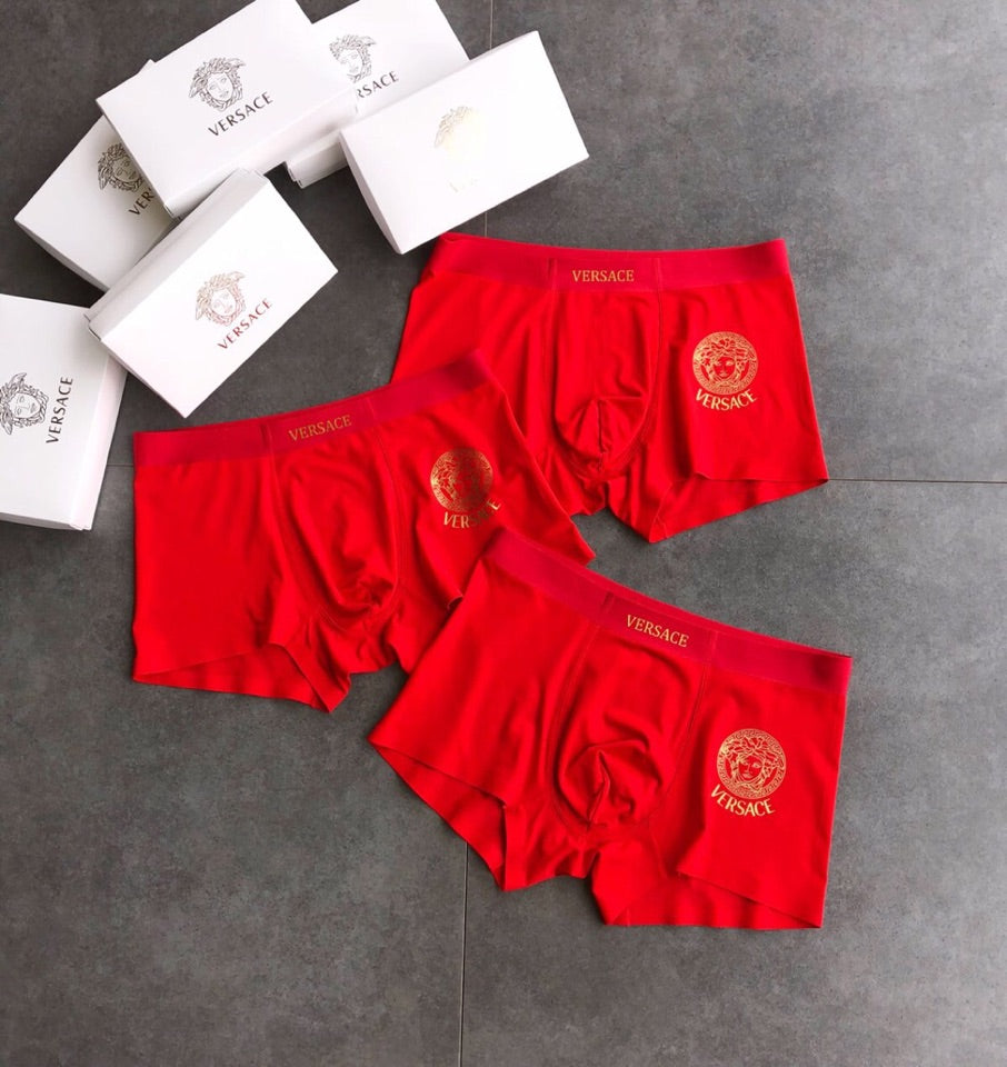 Versace Gold-Tone Medallion And Wordmark Details Men's Boxer Briefs - 3-Piece Box