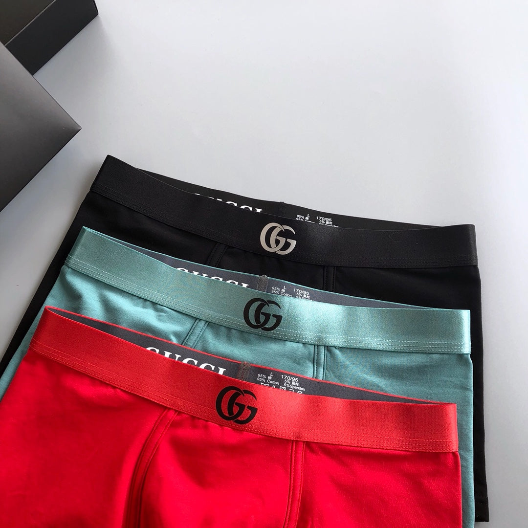Gucci Visible All-Over Pattern And Logo Details Men's Boxer Briefs - 3-Piece Box