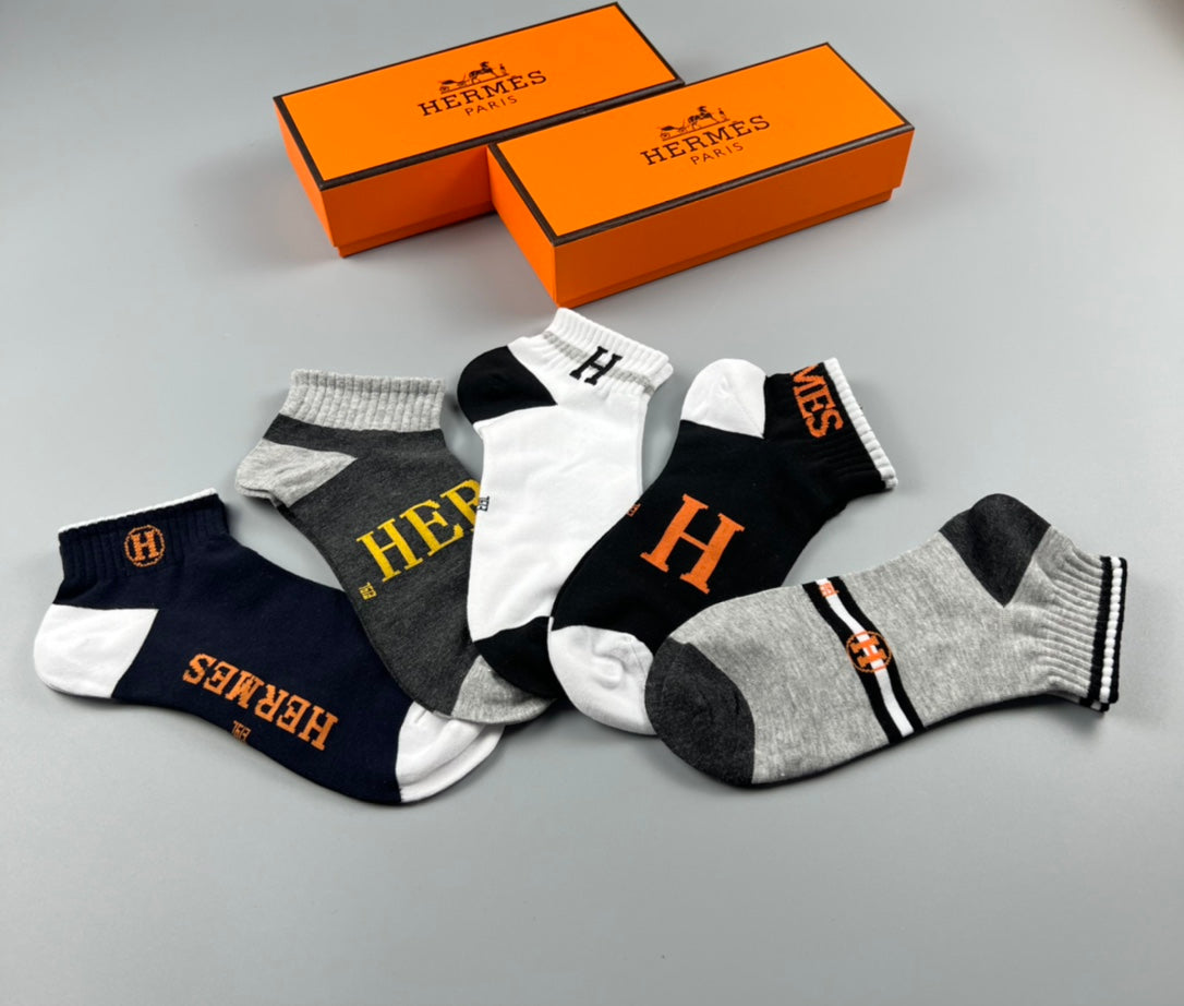 Hermes Logo Ankle Socks - Assorted Set