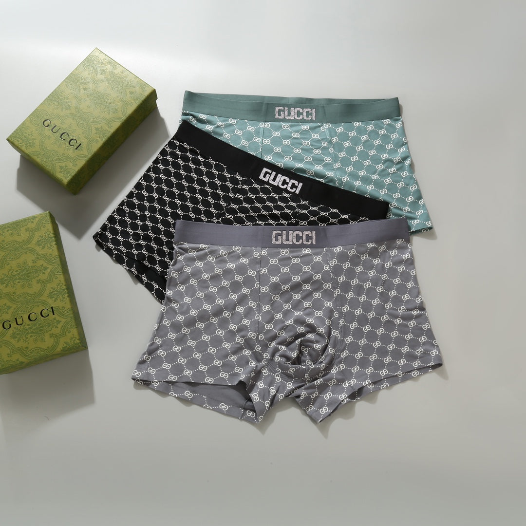 Gucci Repeating Monogram-Style Patterns Men's Boxer Briefs - 3-Piece Box