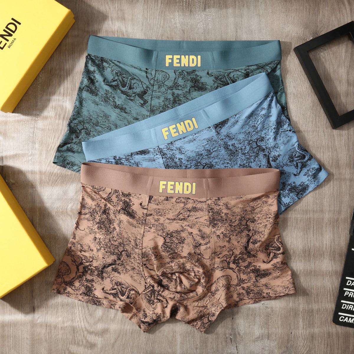Fendi Modal-Blend Printed Men's Underwear - 3-Piece Box