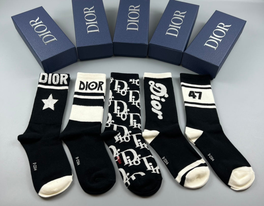 Dior Cotton Socks - Box of 5 Pairs