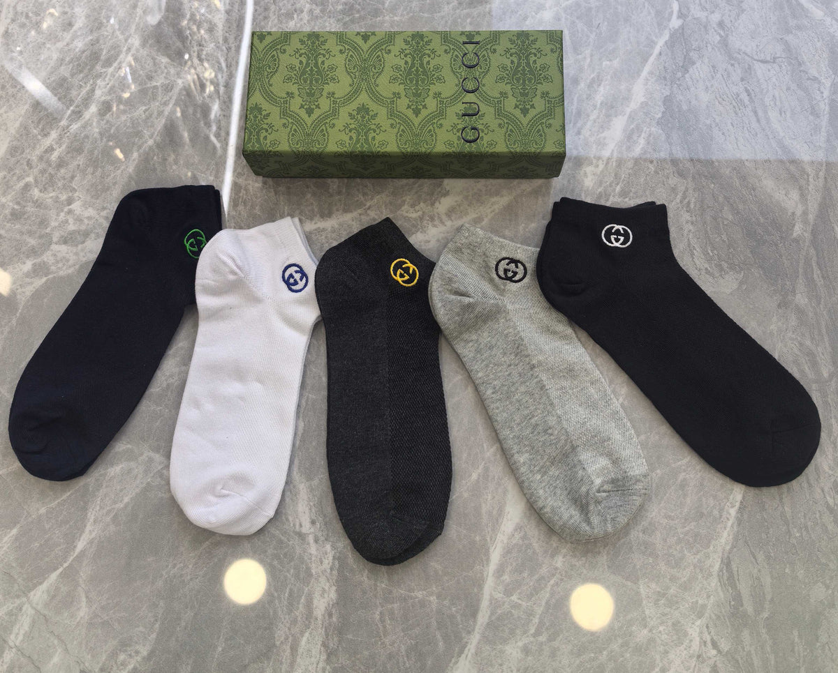 Gucci Cotton No-Show Socks - 5-Pair Set