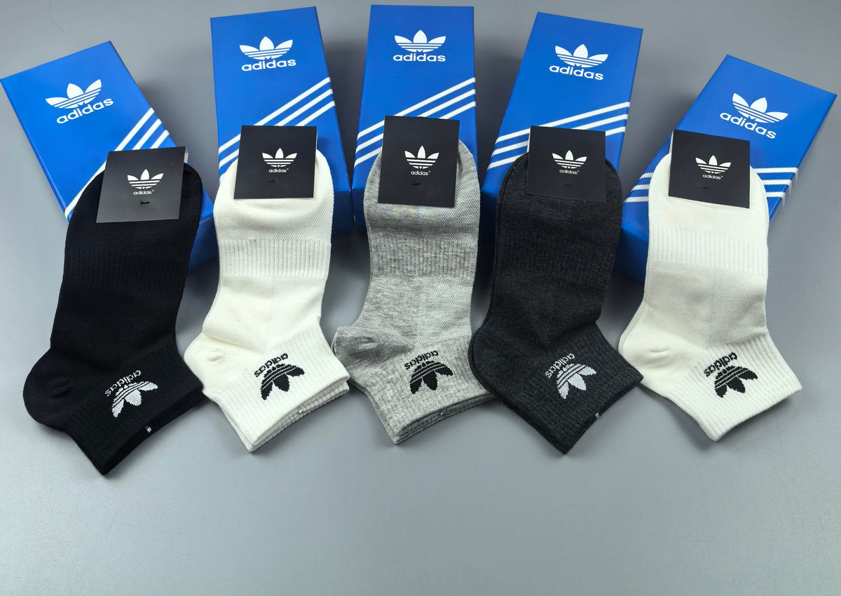 Adidas Cotton Socks - 5-Pair Set