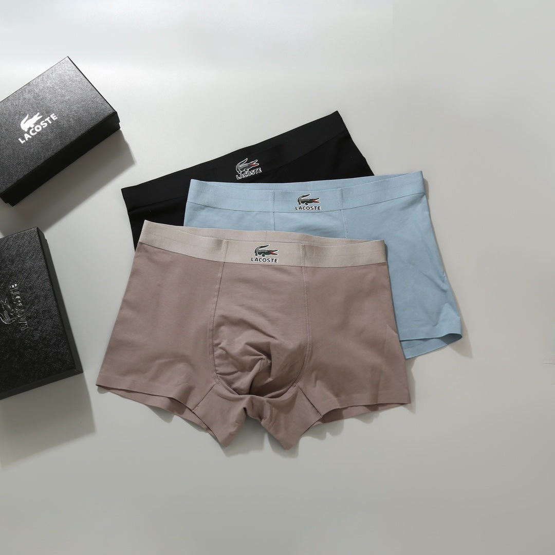 Lacoste Small Crocodile Details Men's Boxer Briefs - 3-Piece Box