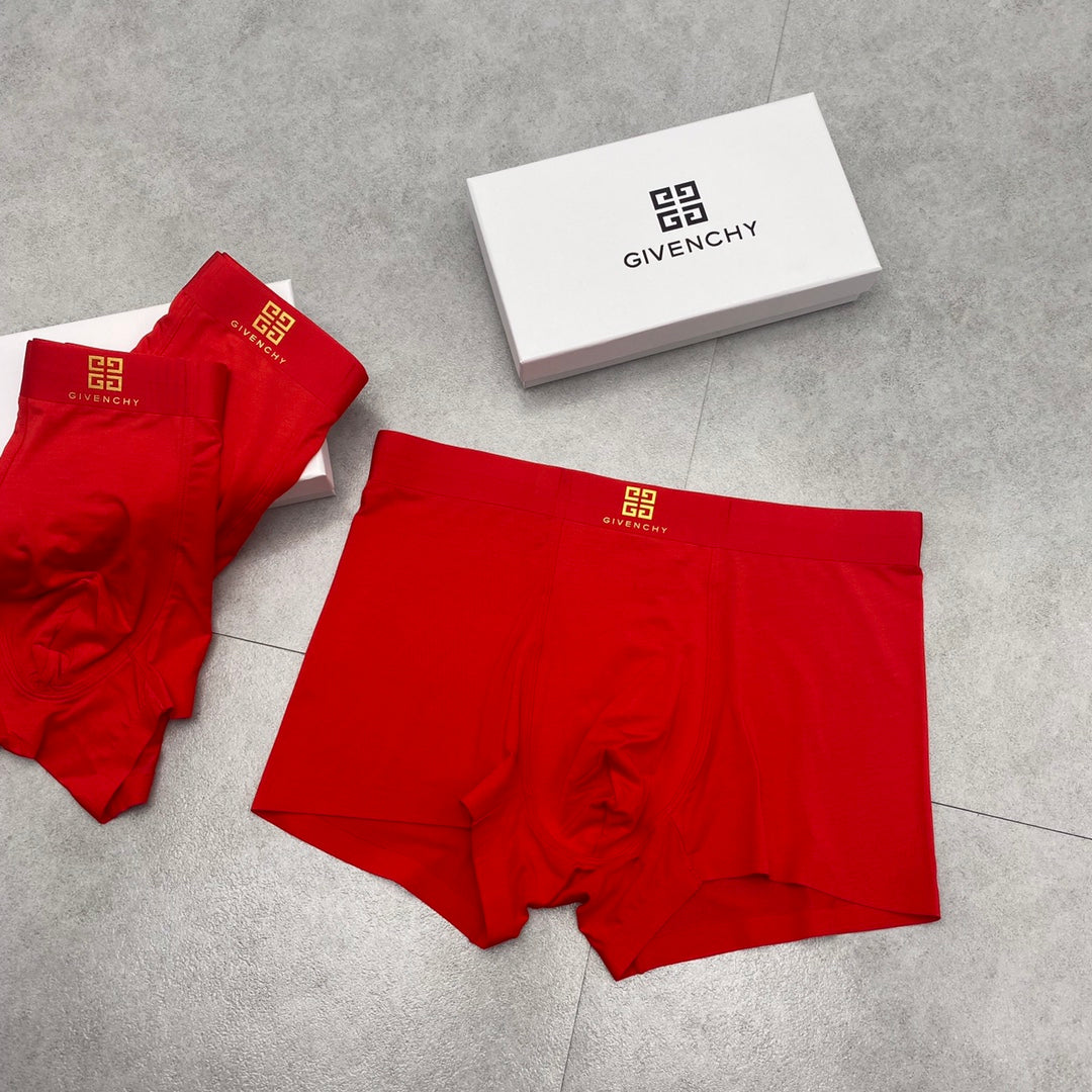 Givenchy Gold Emblem Details Men's Boxer Briefs - 3-Piece Box