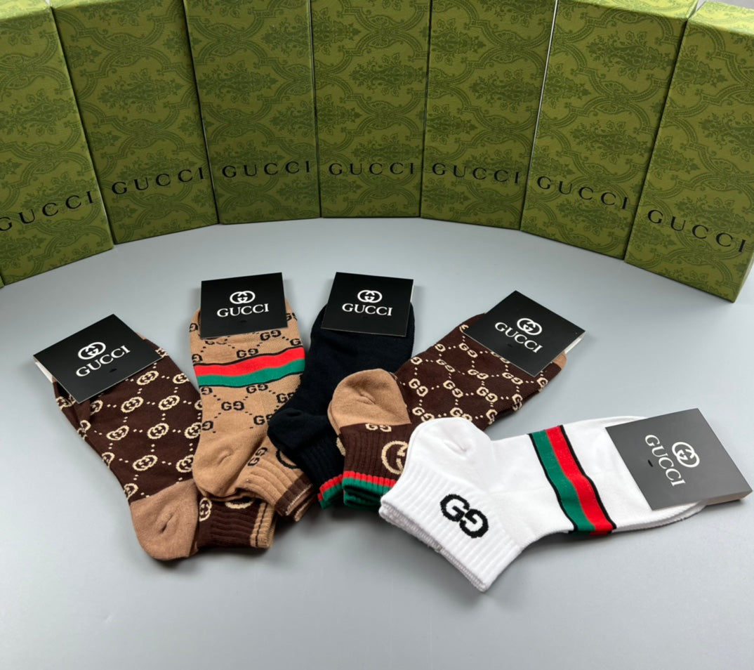 Gucci Mixed Monogram Ankle Socks - Box of 5 Pairs