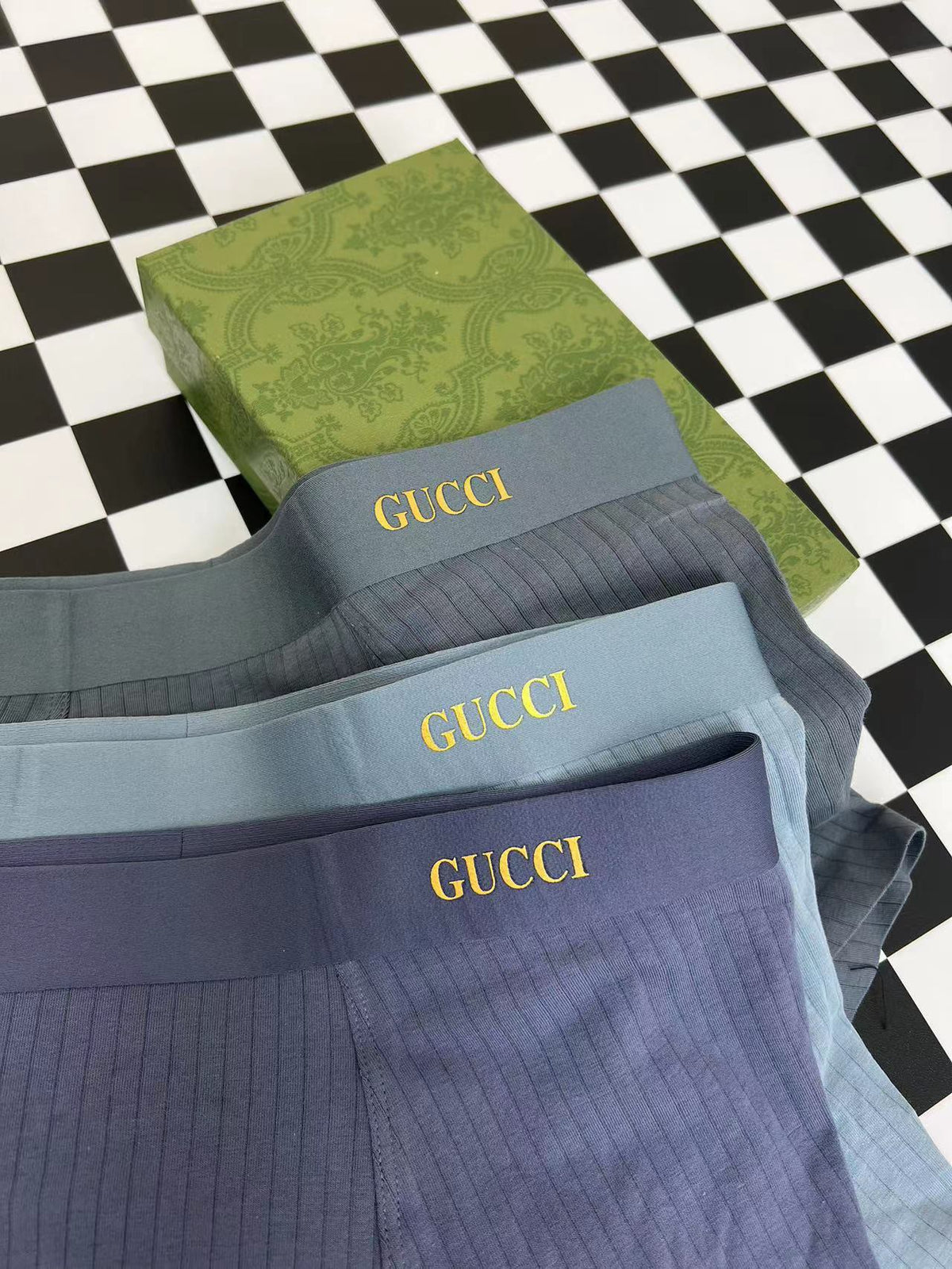 Gucci Gold-Tone Wordmark Details Men's Boxer Briefs - 3-Piece Box