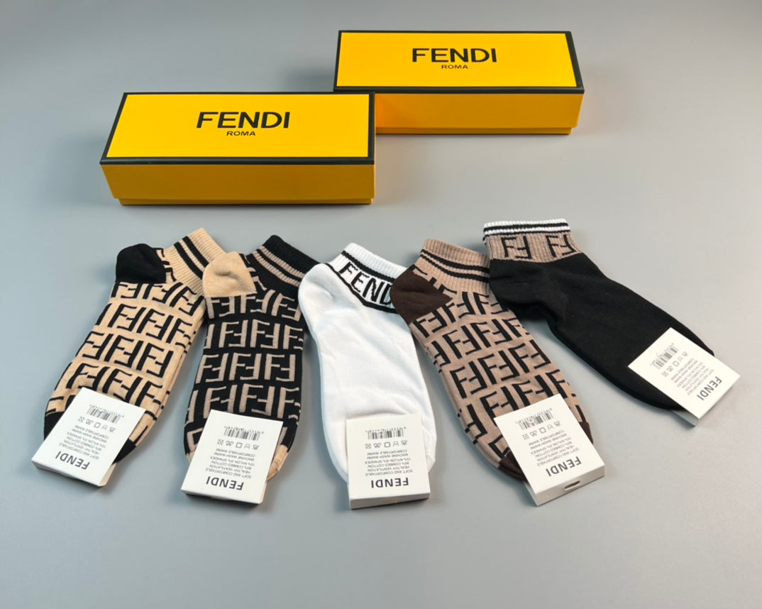Fendi Short Socks - 5-Pair Set