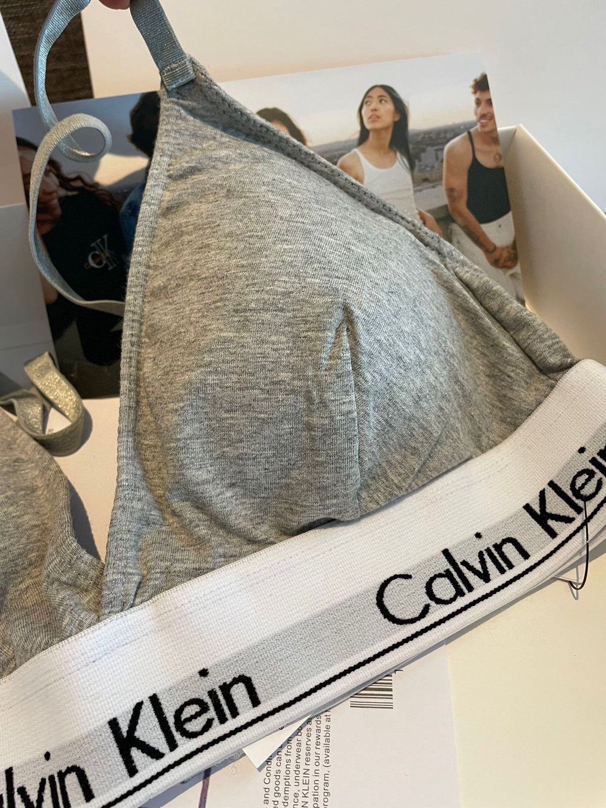 Calvin Klein Heather Grey Triangle Bra and Brief Set Women's Bra & Brief Set - 2-Piece Set