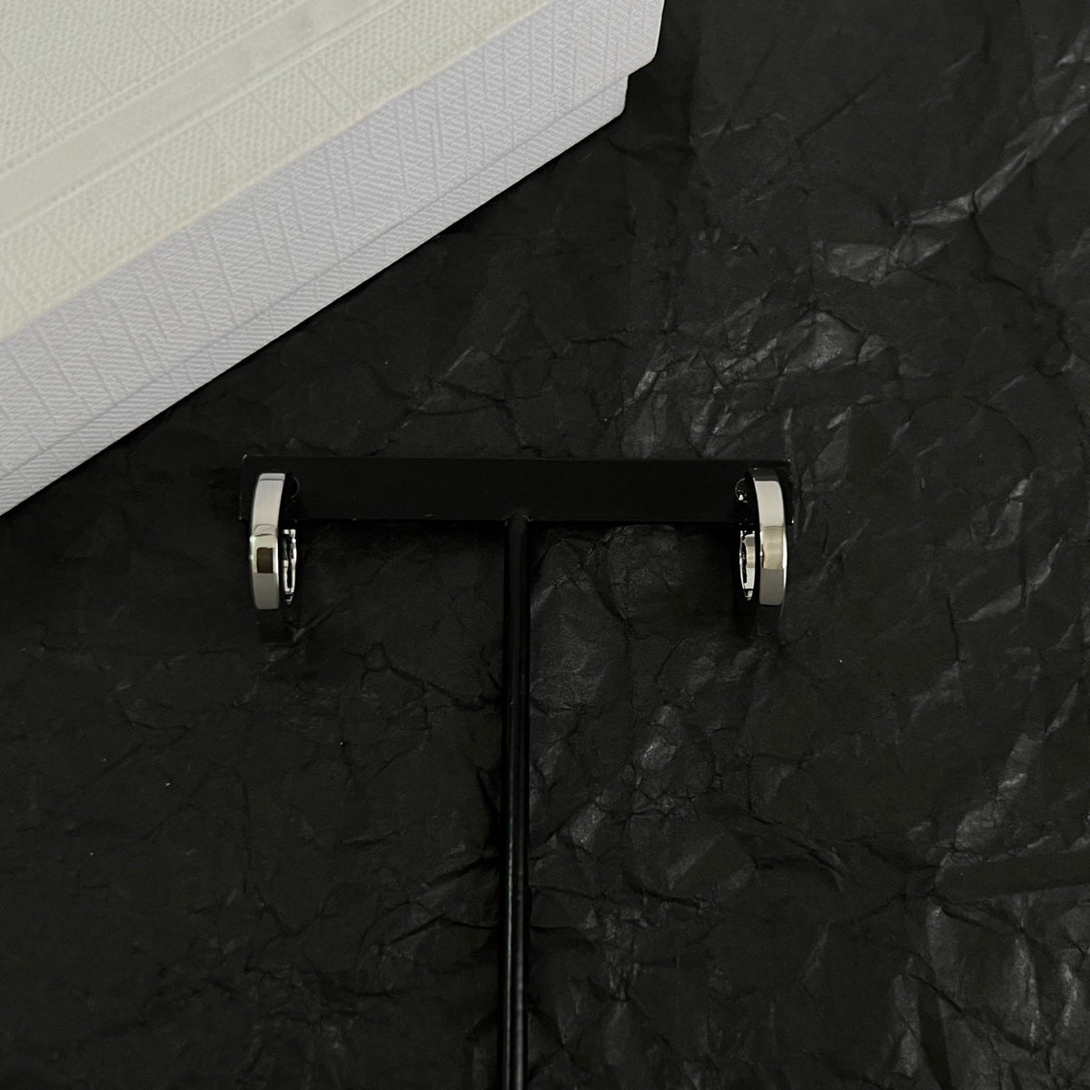 Martin Graham earrings in polished metal-tone – side detail
