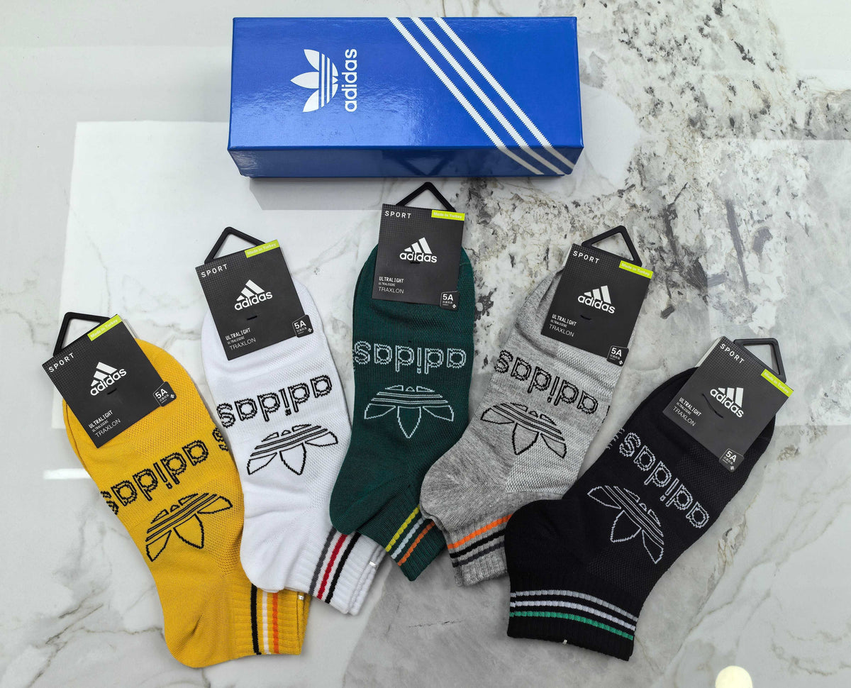 Adidas Cotton No-Show Socks - 5-Pair Set