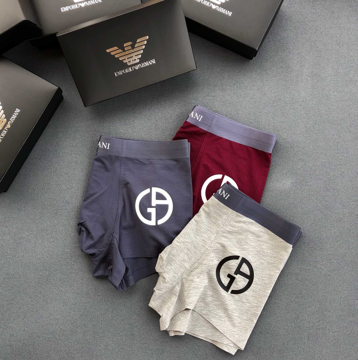 Armani Modal-Blend Logo Detail Men's Boxer Briefs - 3-Piece Box