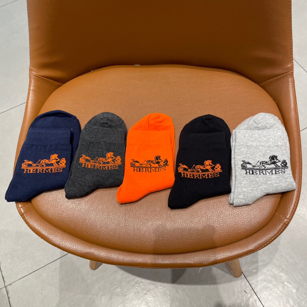 Hermes Ankle Socks - Box of 5 Pairs