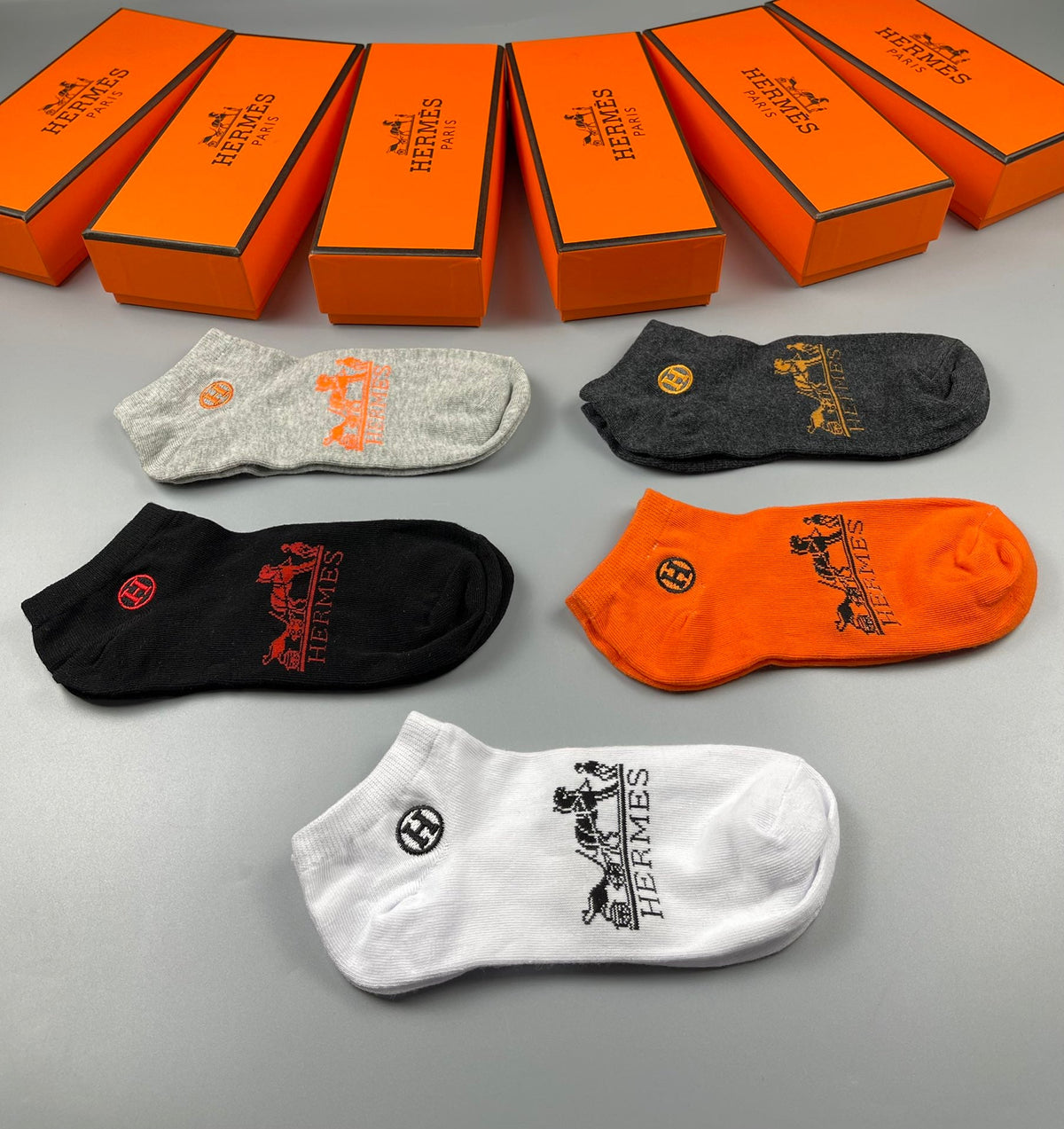 Hermes Cotton Socks - 5-Pair Set