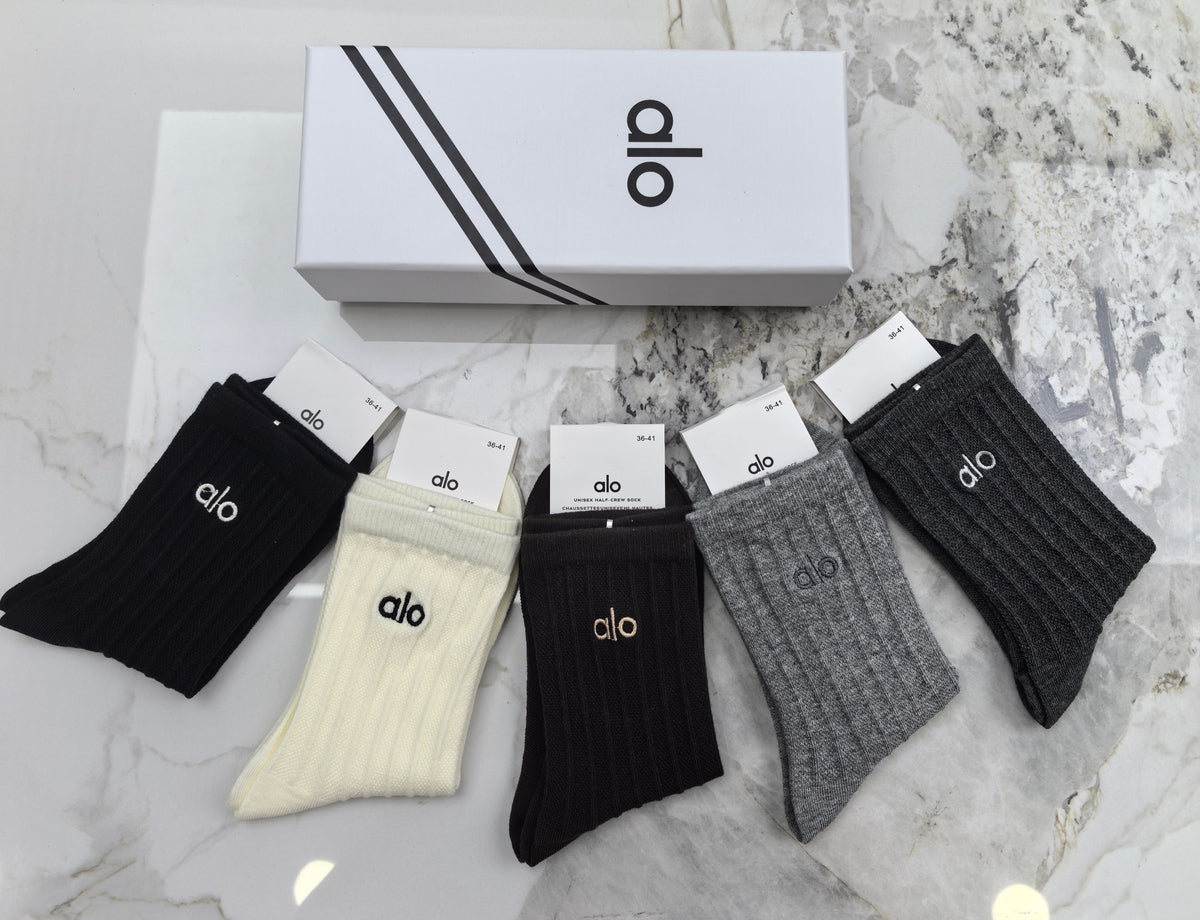 Chanel Combed Cotton Crew Socks - 5-Pair Set