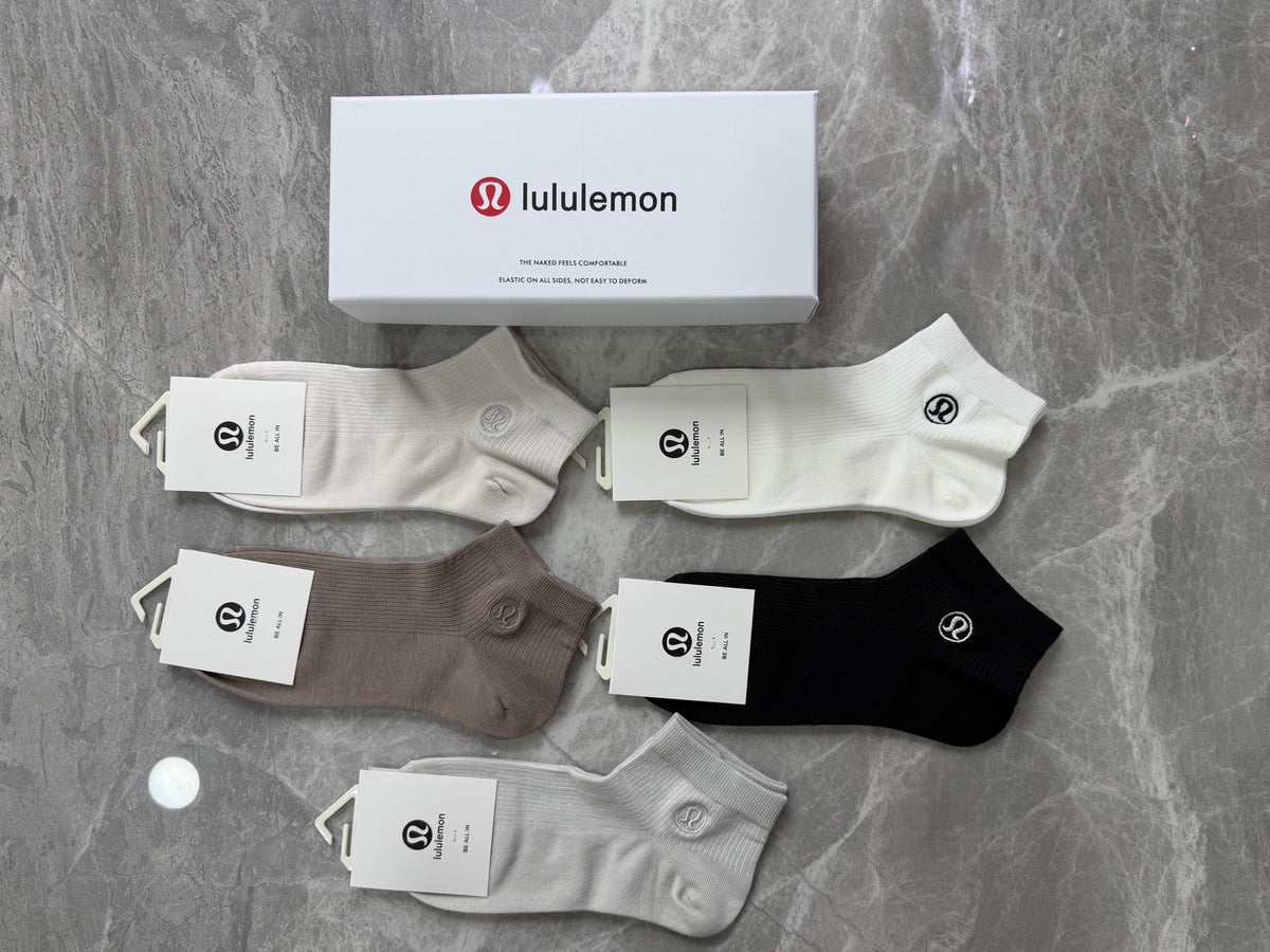 Lululemon Modal Simple Contrast Emblems Ankle Socks - 5-Pair Set