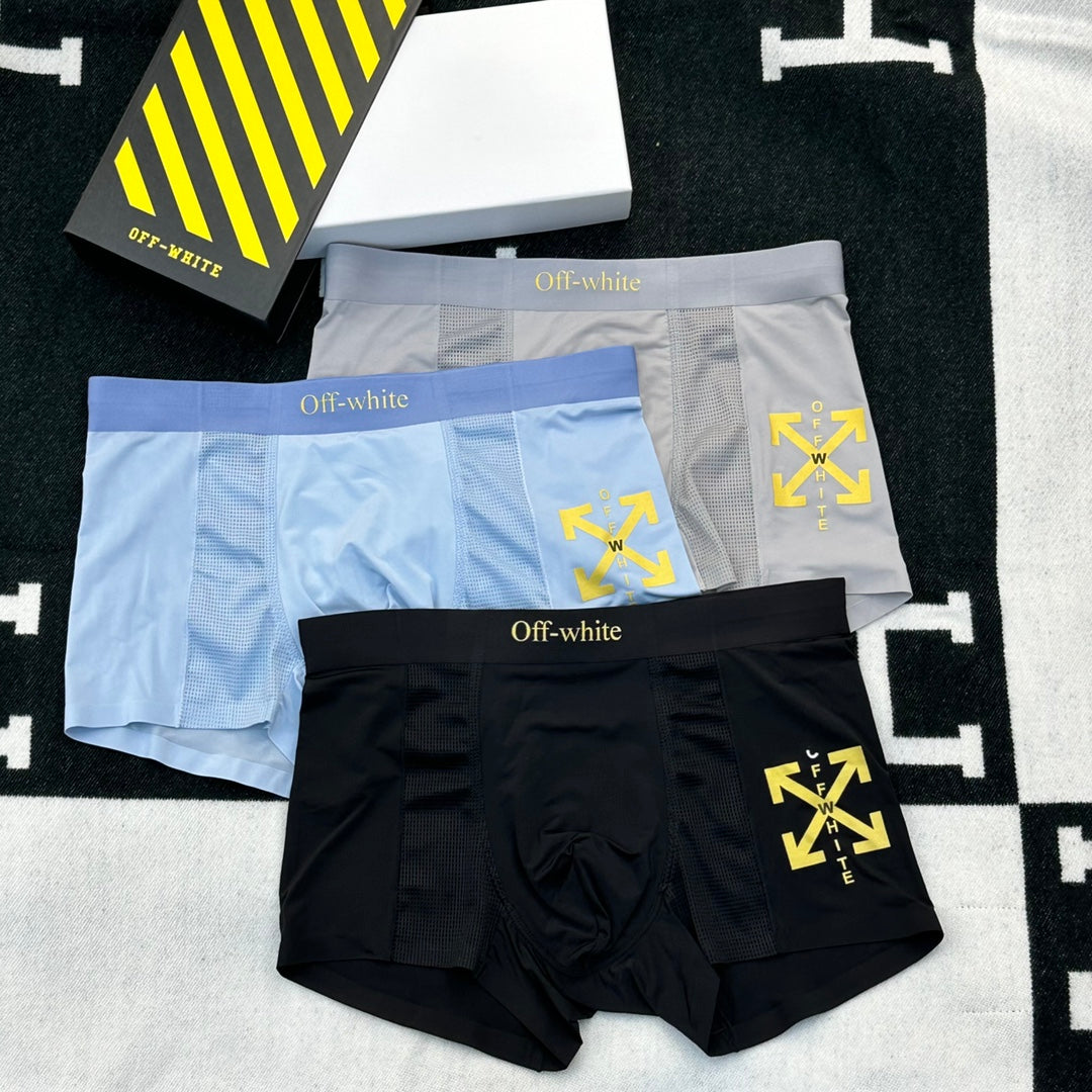 Off-White Oversized Side Graphics Men's Boxer Briefs - 3-Piece Box