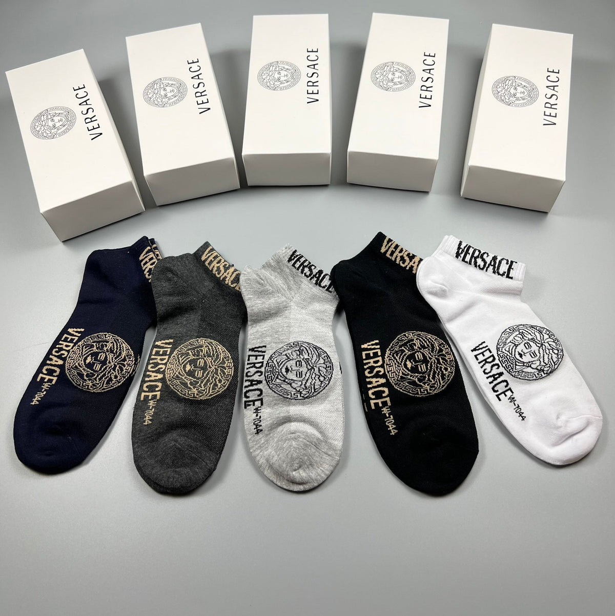 Versace Cotton Crew Socks - 5-Pair Set